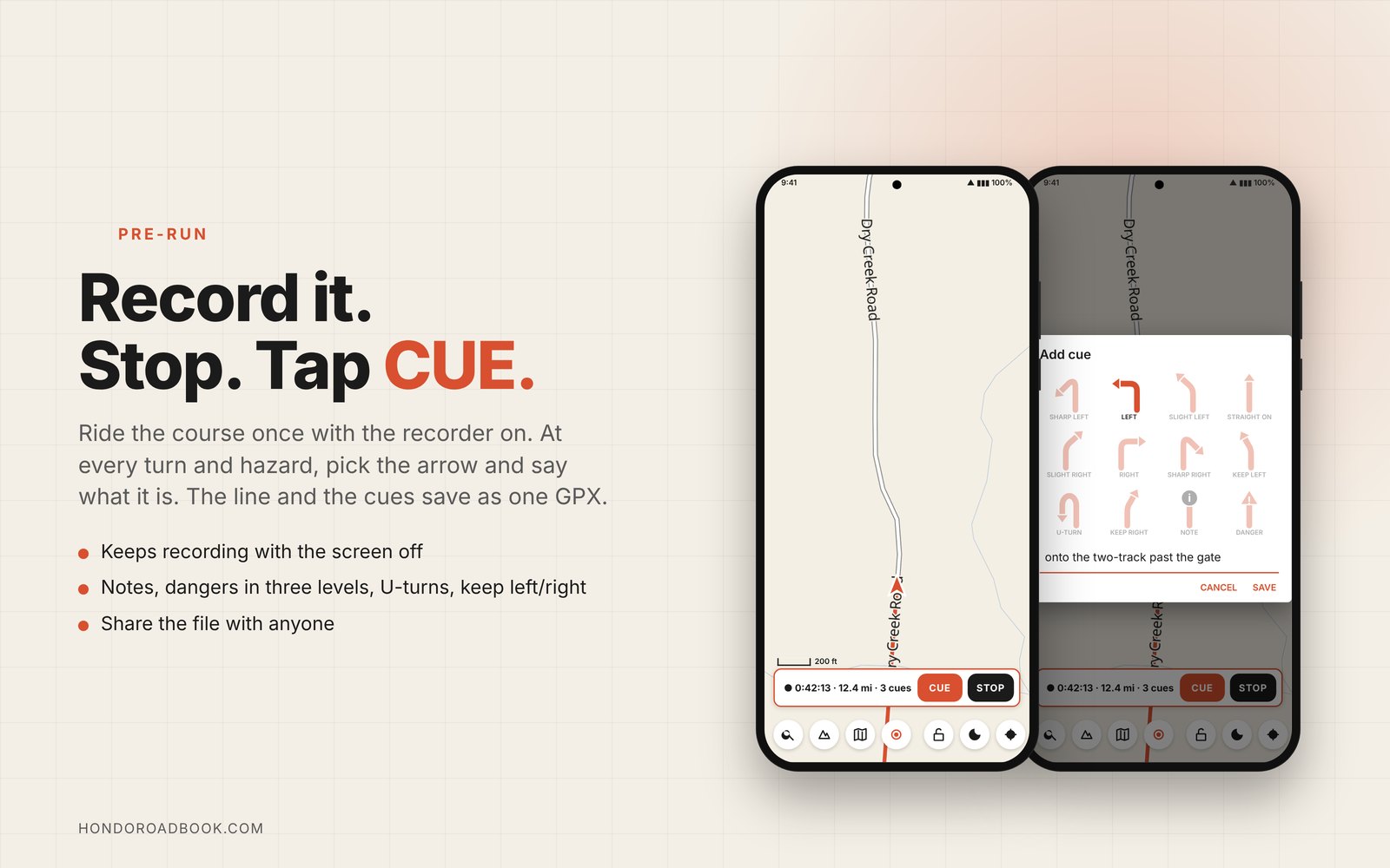 Recording a pre-run and picking a cue